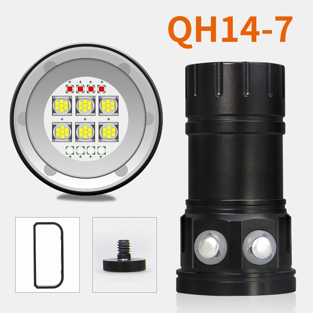 NEW 25000LM LED Scuba Diving Flashlight 500M Underwater Video Photography Light