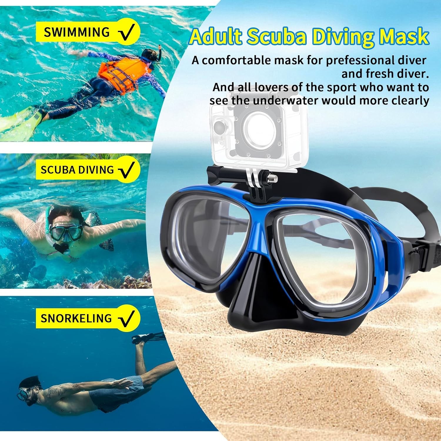 Nearsighted Snorkeling Gear for Adults Youth, Professional Shortsighted Full Dry