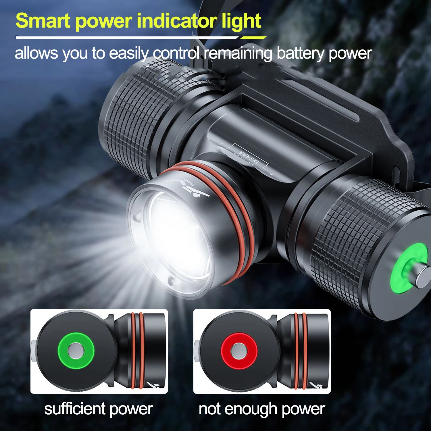 LED Dive Headlight High Lumen IPX8 White Light High Power Head Flashlight 100M