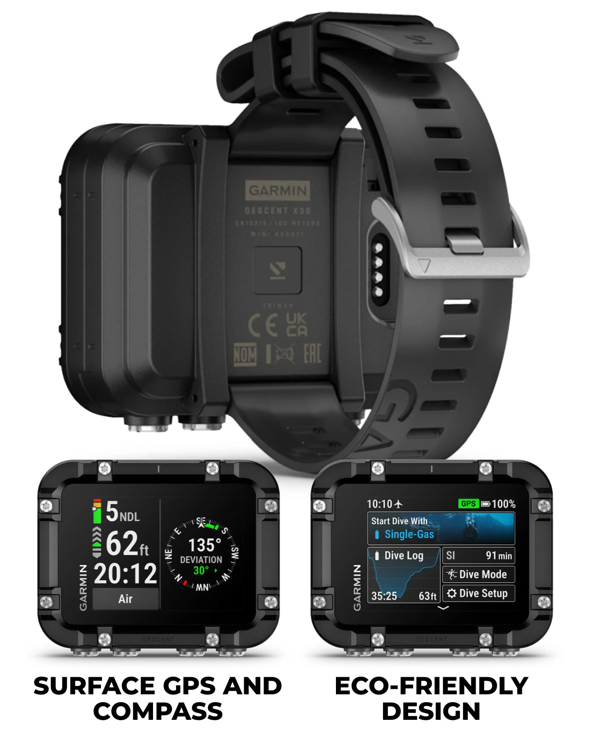 Garmin Descent X30 Rugged Dive Computer Surface GPS 2.4″ Display w/ PowerBank