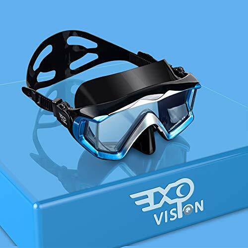 EXP VISION Adult 3 Panoramic View Anti Fog Diving Mask,Tempered Glass Lens Scuba