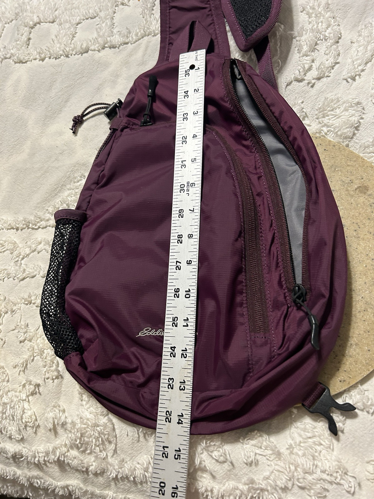 Eddie Bauer Ripstop 8L Shoulder Sling Pack with Padded One Size, Dk Plum