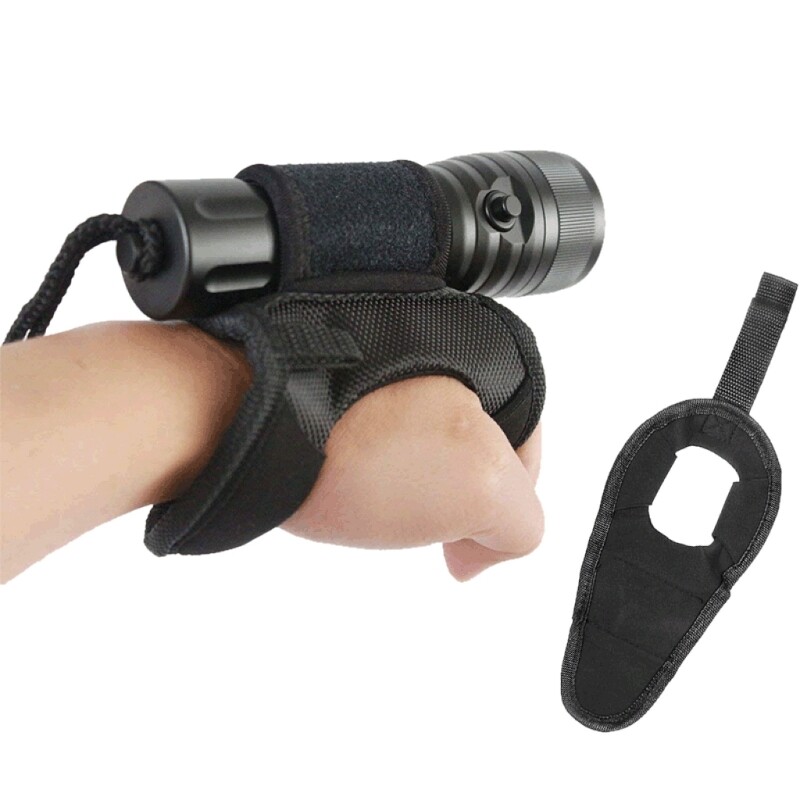 Hands-Free Flashlight Holder Adjustable Diving Hand Arm Mount Wrist Strap Glove