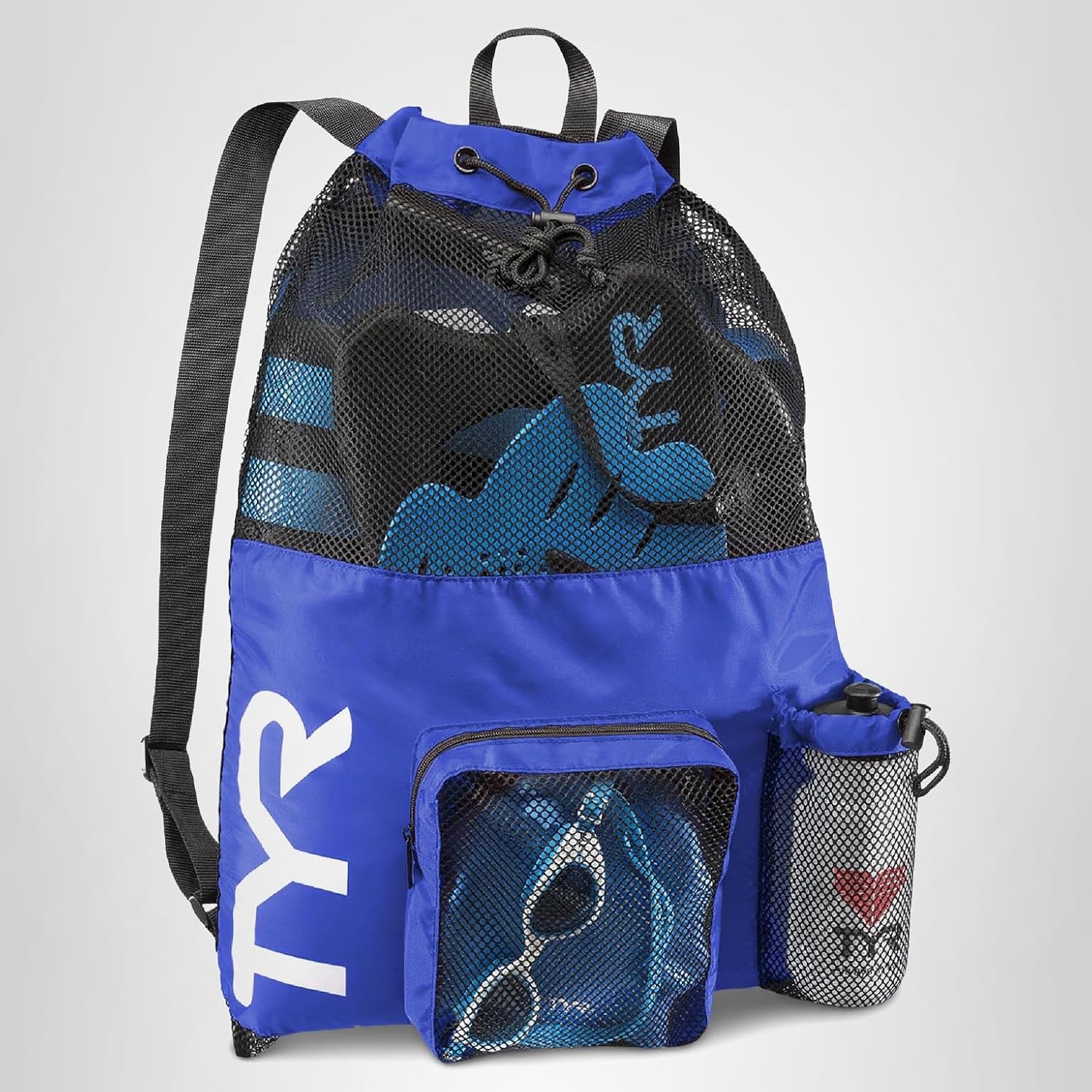 Big Mesh Mummy Backpack for Swim, Gym and Workout Gear, Blue, 40-Liter Capacity