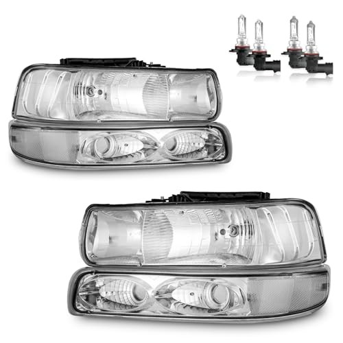 Headlights Assembly OE Replacement Chrome Housing | With High & Low Beam Bulbs