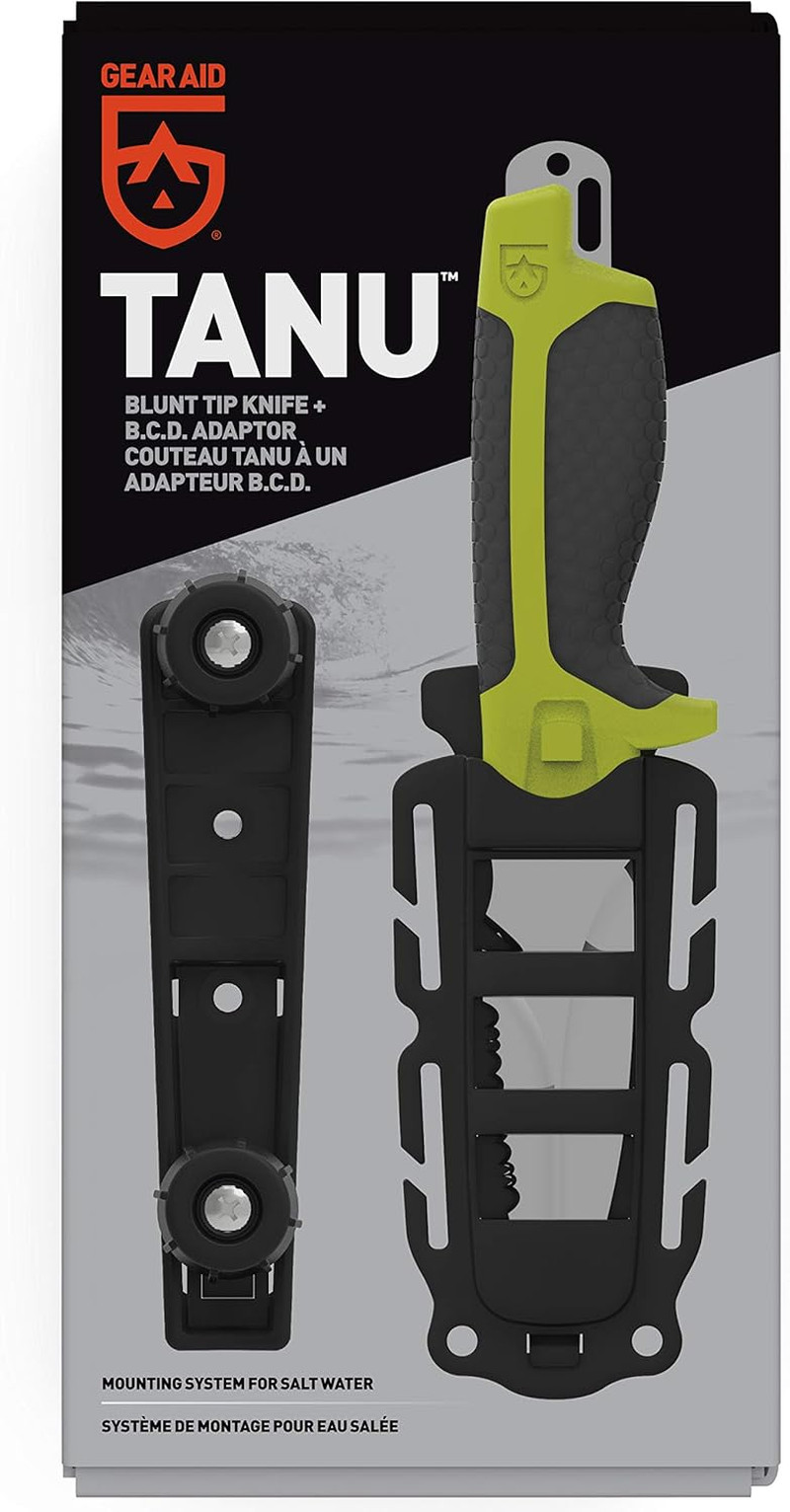 Tanu Dive and Rescue Knife with Sheath, 3” Blunt Tip Blade