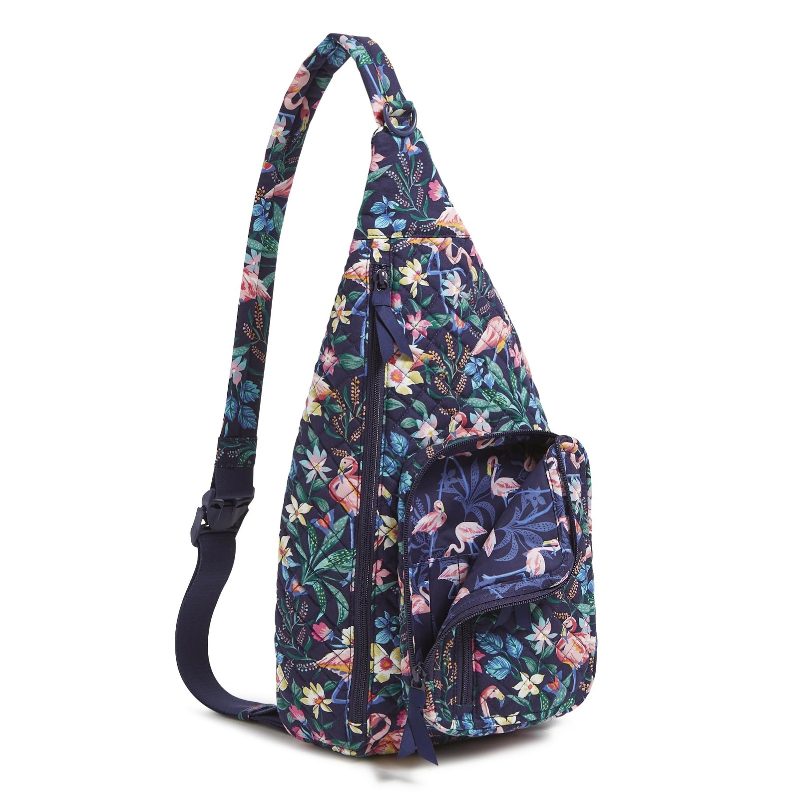 Vera Bradley Cotton Sling Backpack, Flamingo Garden, One Size Size, Garden