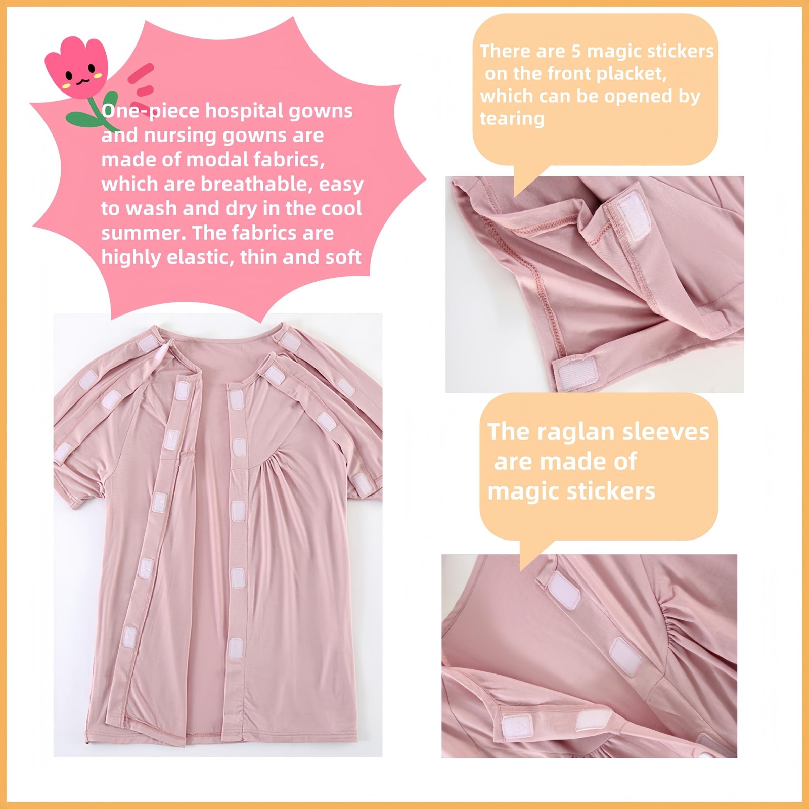 Unisex Bedridden Patient Clothing,Easy to Wear and Take Off, Modal,for Bedrid…