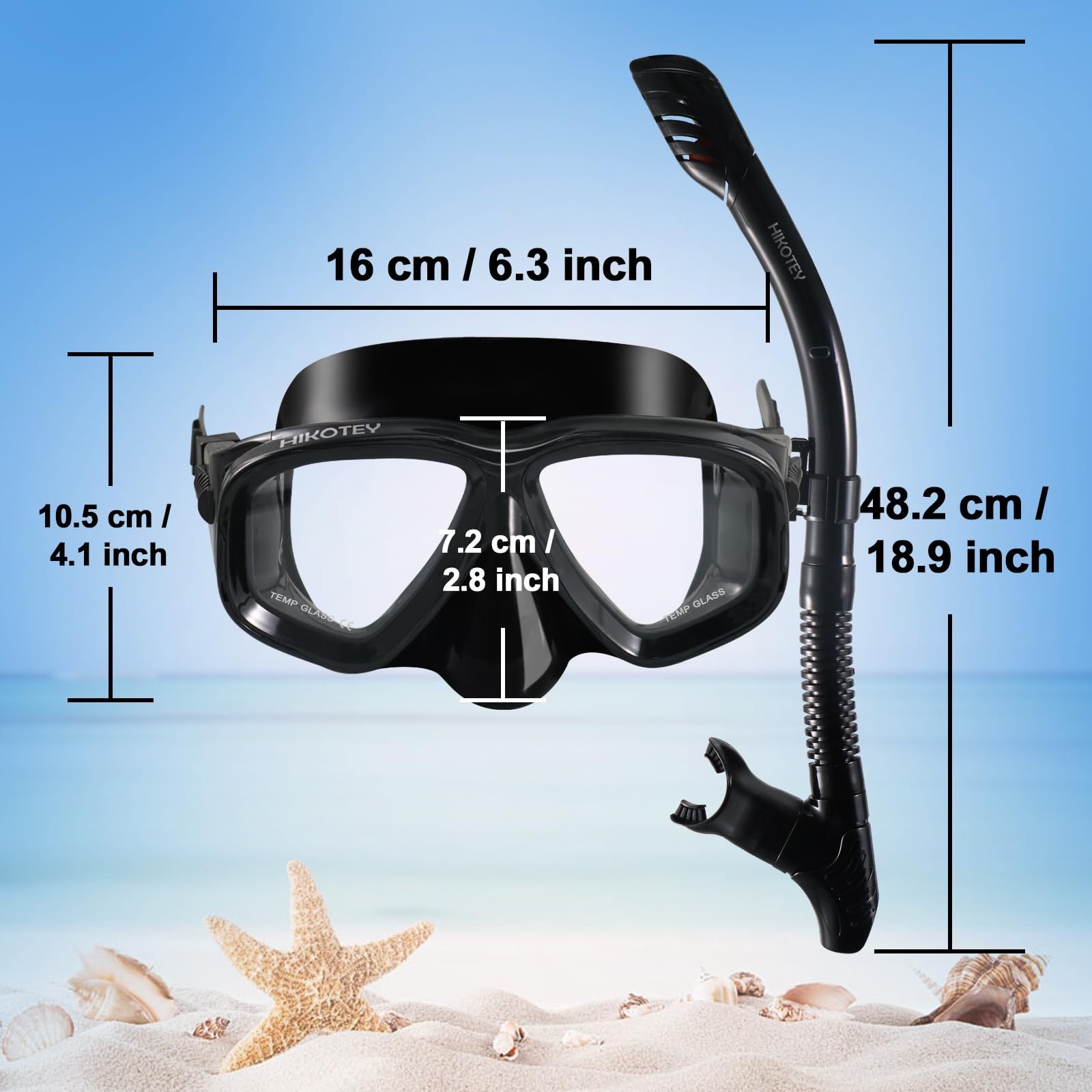 Full Dry Snorkeling Mask Set for Adults – Anti-Fog, HD Panoramic View, Unisex