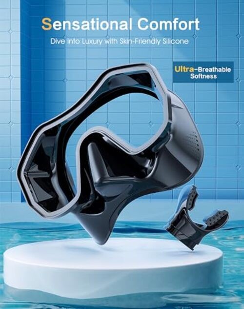 Snorkeling mask Adults A1-Black + BlackGreen