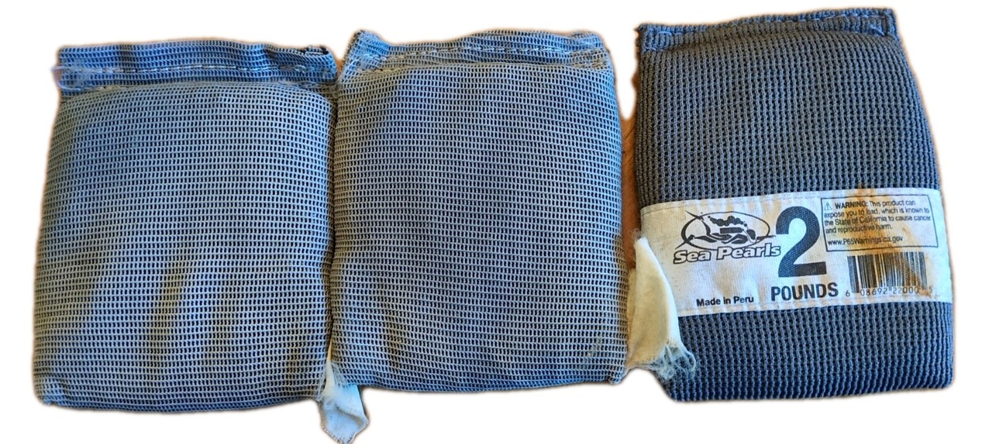 Lot Of 3 Scuba Weight Bags, 2lbs Each, Total Of 6lbs