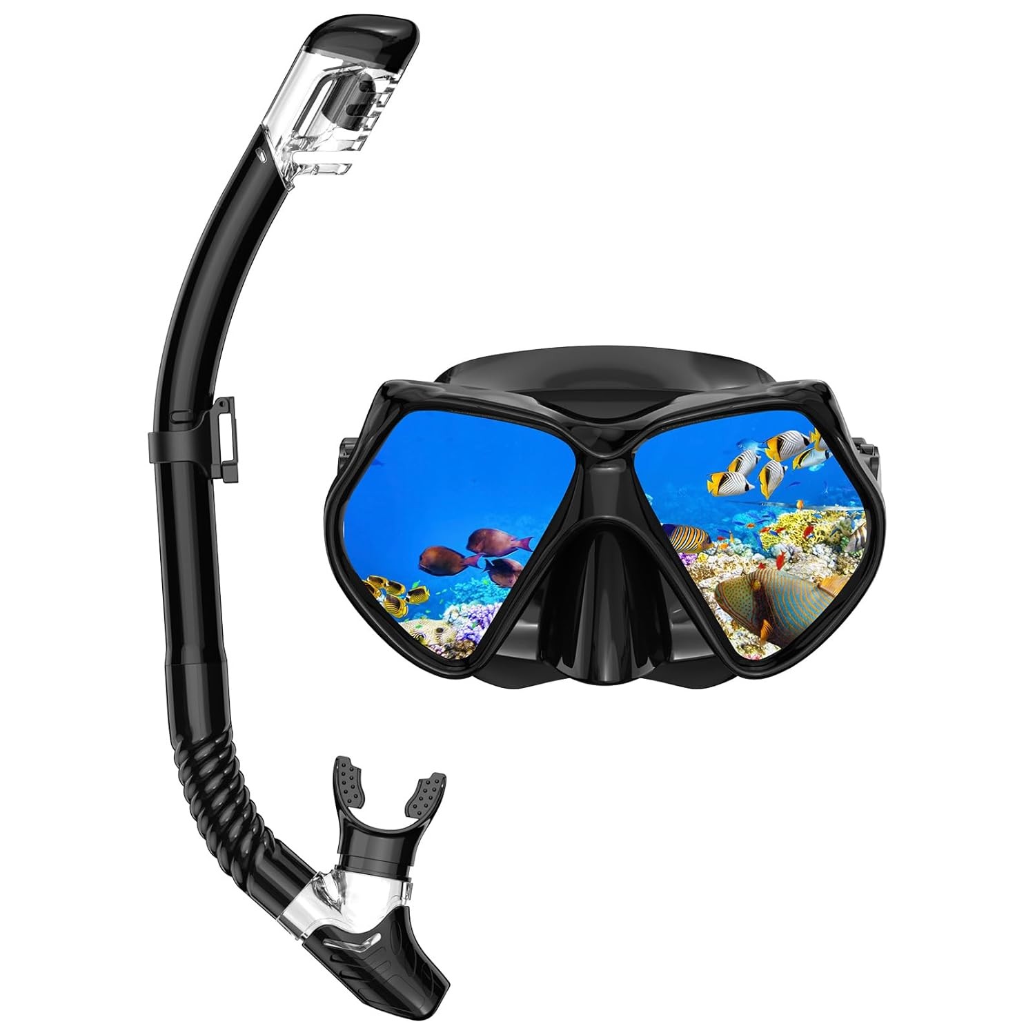 Snorkeling Gear for Adults, Snorkel Set Scuba Diving mask Dry-Top, Adult Swimmin