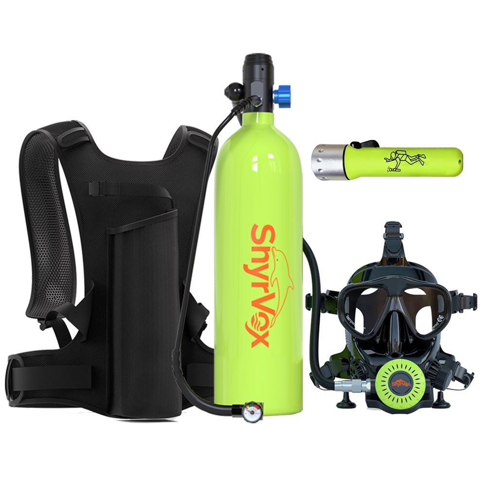 Scuba Tank Kit 1.9L with Full Face Mask,Portable Lung System for Short Time