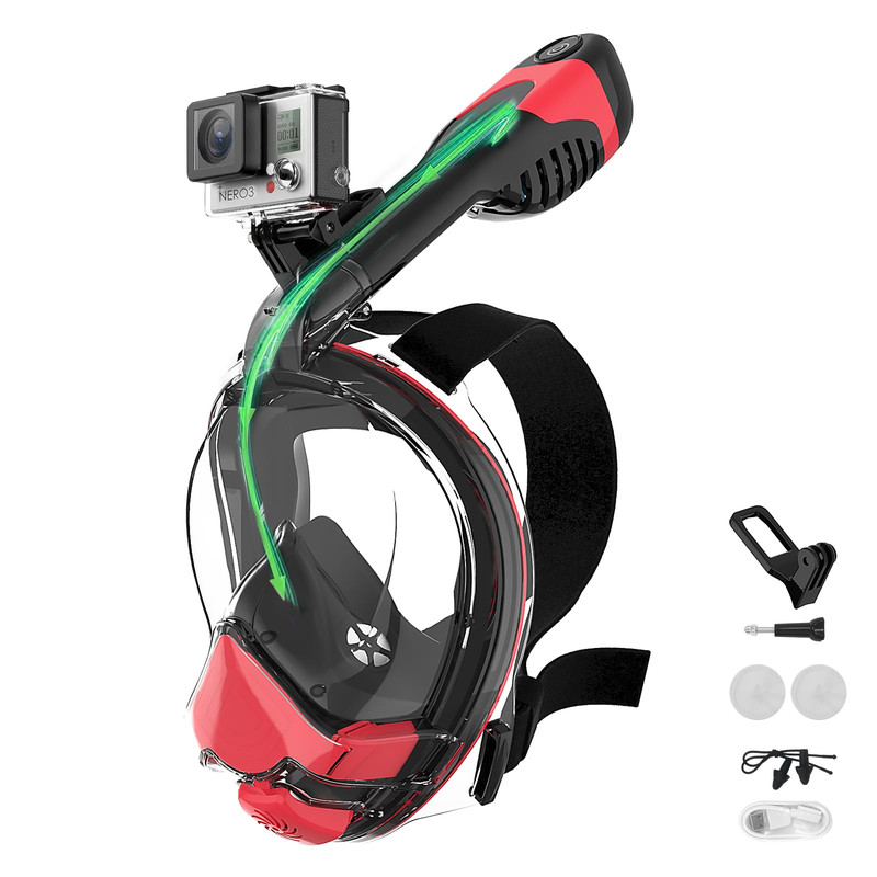 Tizikcon 2025 Electric Full Face Snorkel Mask Adult Snorkeling Gear For Adults