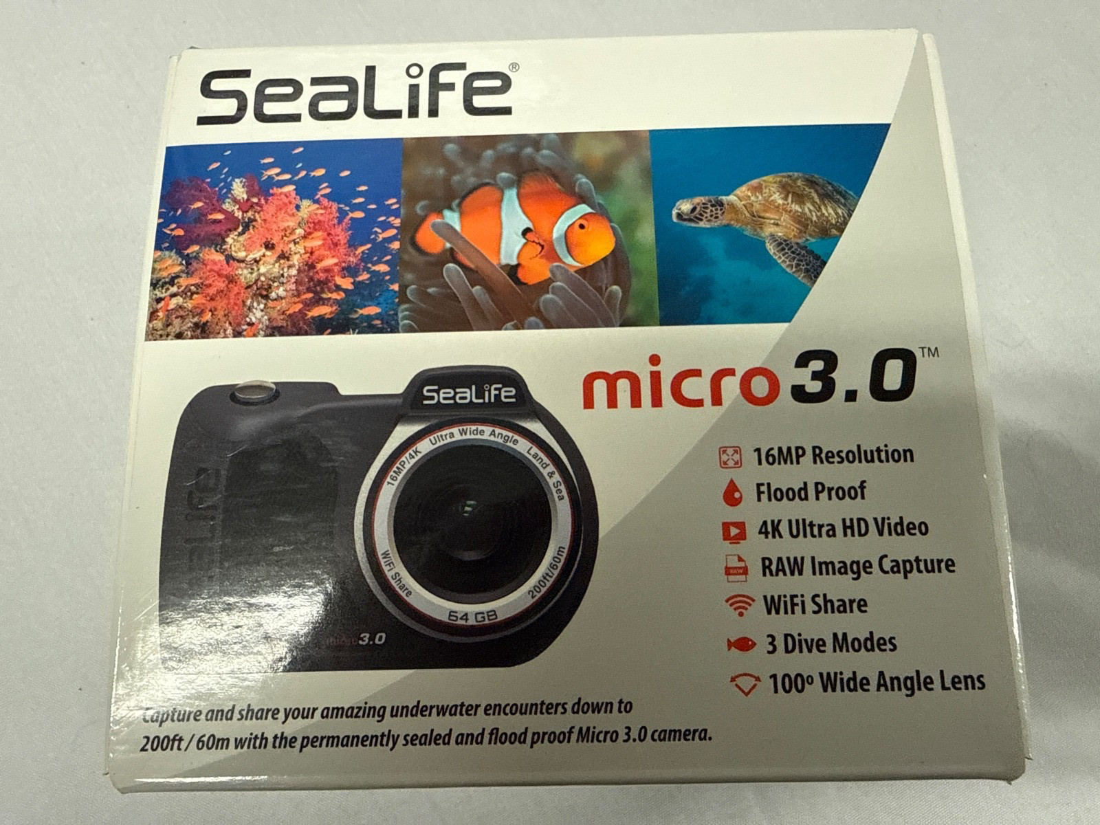 SEALIFE Micro 3.0 Underwater Camera 64 GB, 16 MP, 4K (Sl550), 0391
