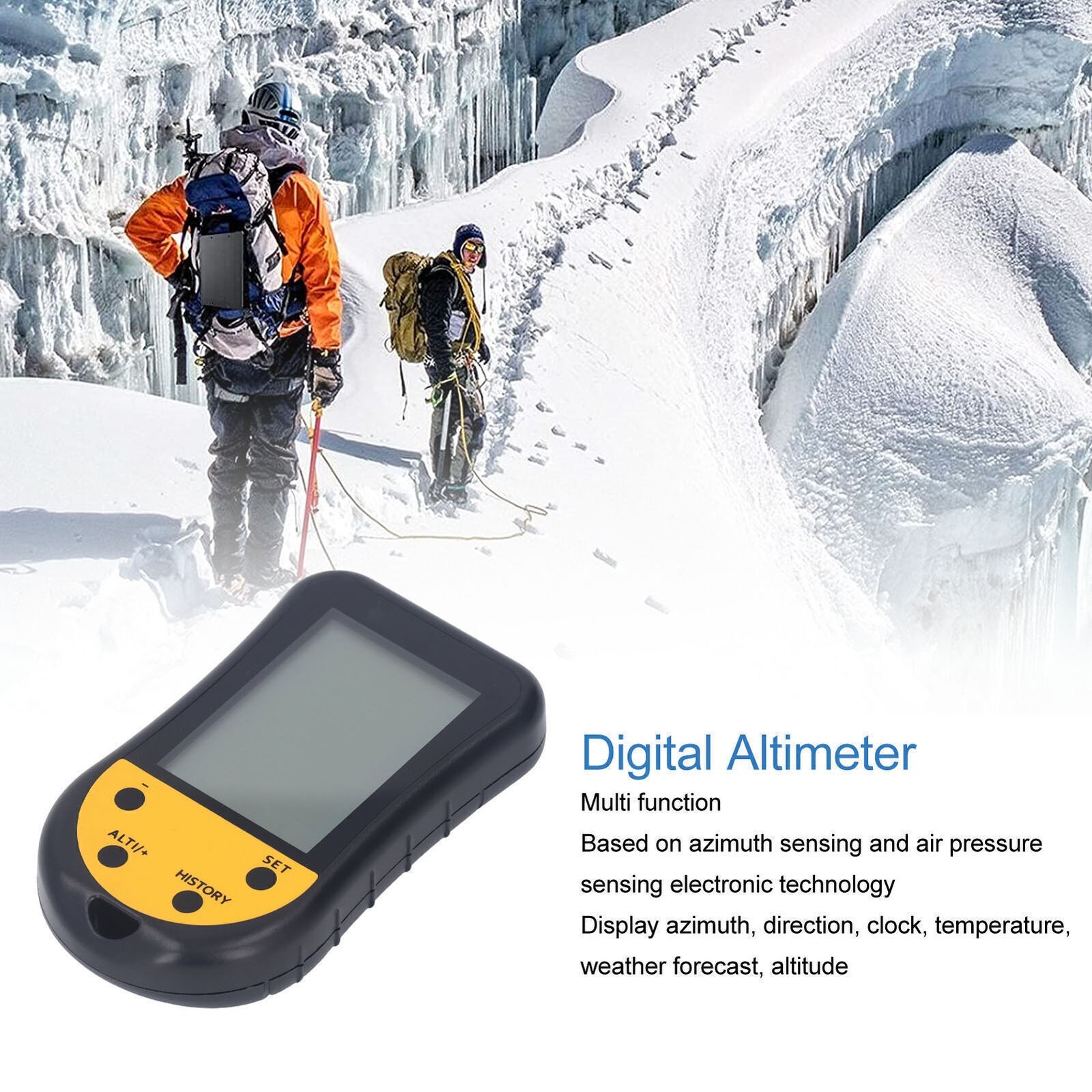 Digital Altimeter Multifunctional LCD Backlit Display Portable Compass Altimeter