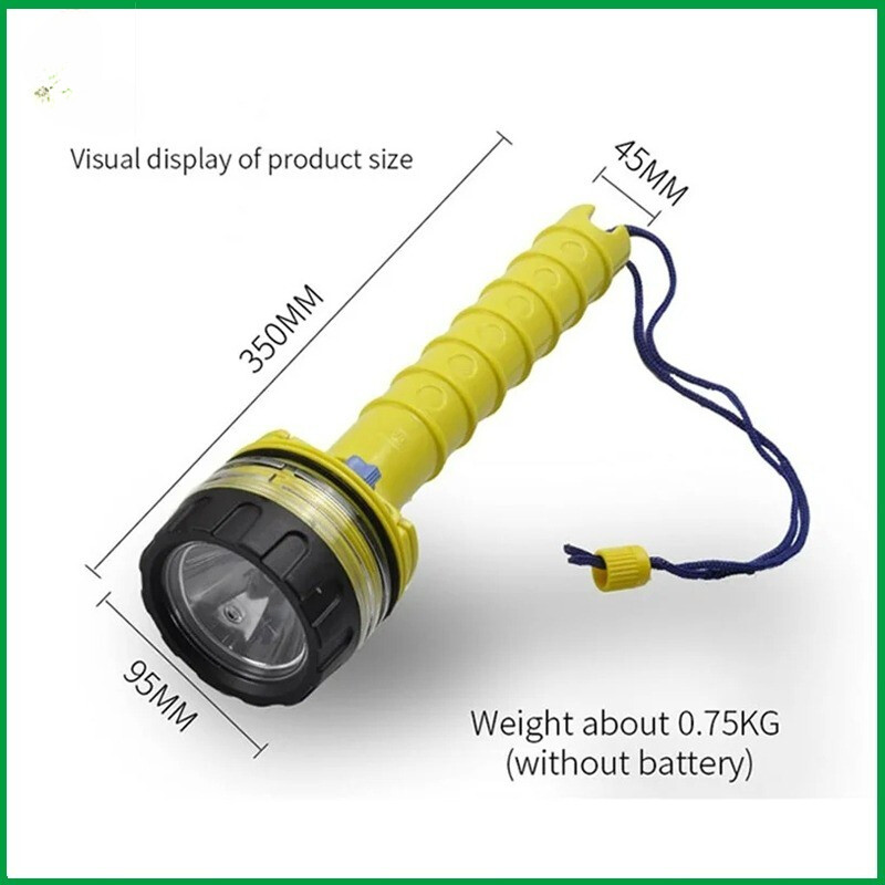 Professional Scuba Diving Flashlight Safety Light Spearfish Dive Torch Headlamp