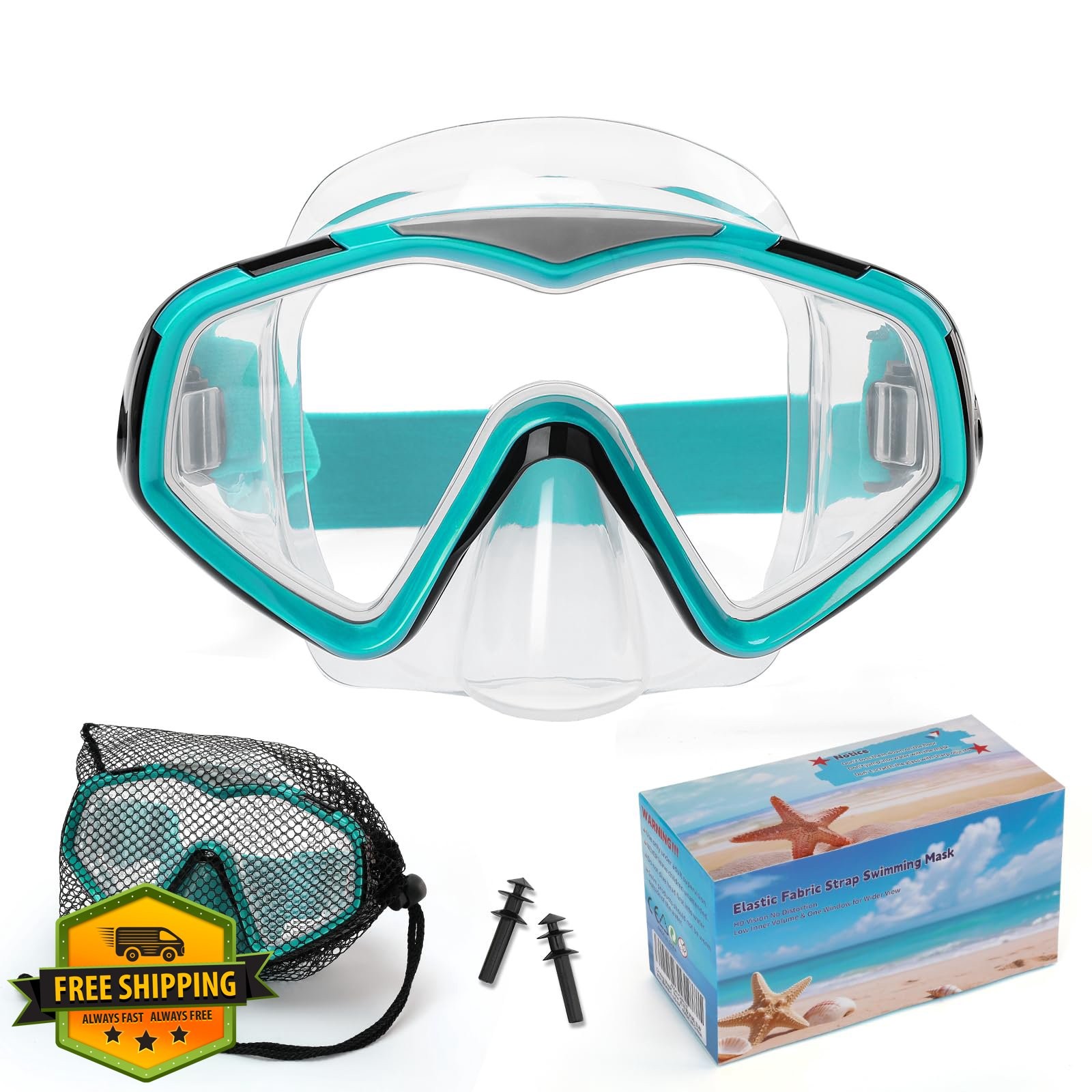 iGym Diving Mask Light-green Transparent Silicone
