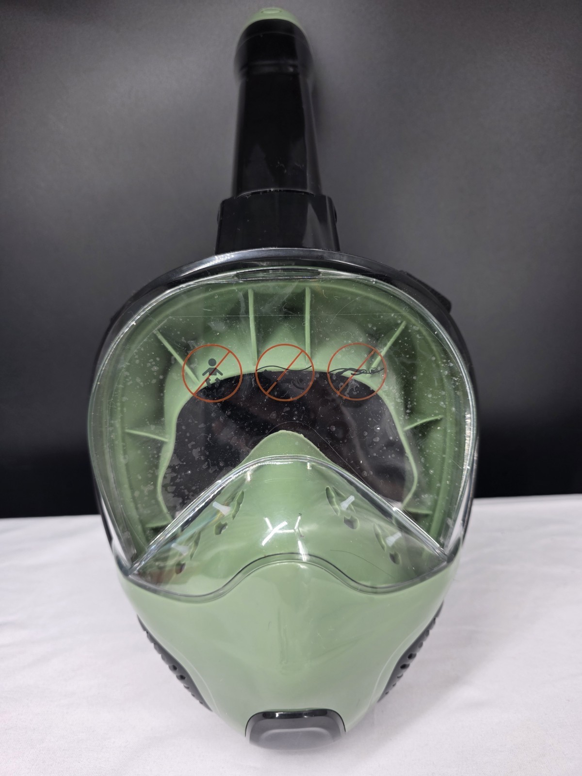 Full Face Snorkel Mask Adult L XL Green 180 View Anti Fog Dry Top Underwater