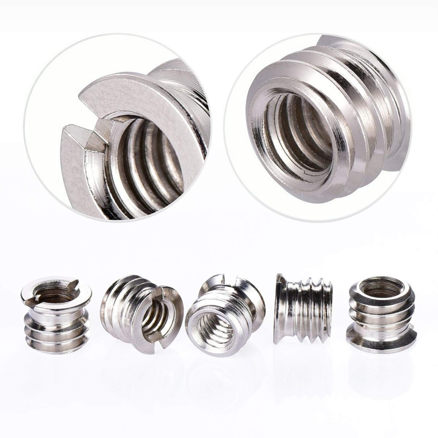 Maxmoral 3 Sets 1/4 Inch to 3/8 Threaded Screw Mount Adapter Set for…