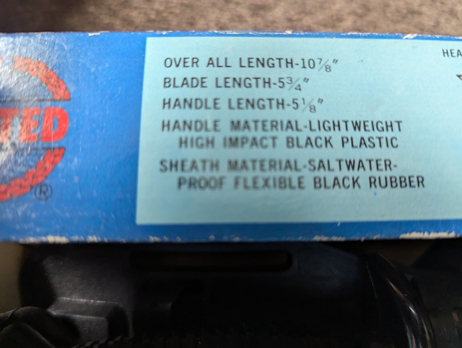 Vintage AQUA HUNTER DIVERS Knife United Stainless Steel Uc412 W/ SHEATH Rare
