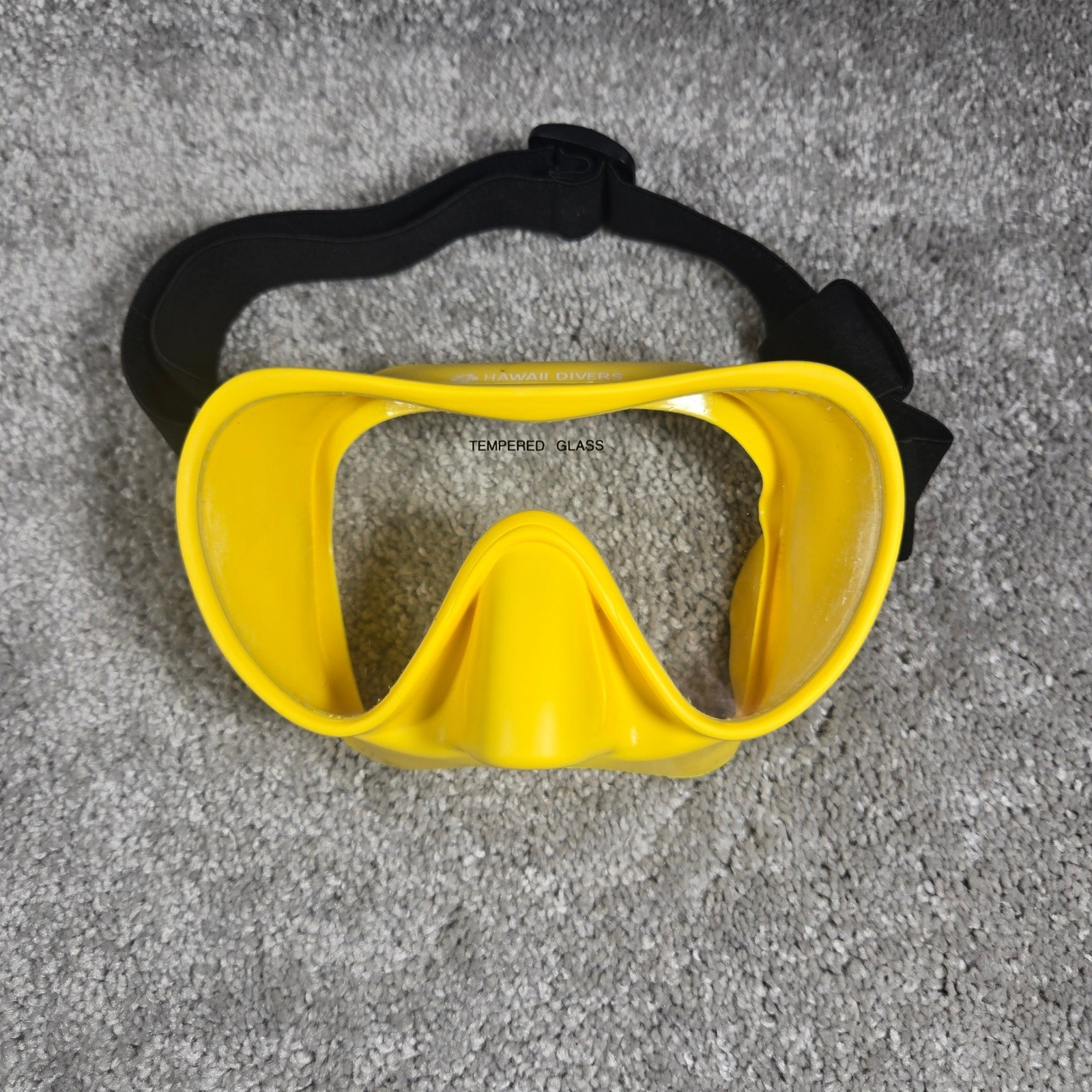 Hawaii Divers Scuba Mask Yellow Tempered Glass Single Lens Adult OSFM