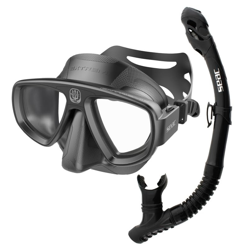 SEAC Set Bis Extreme Dry, Scuba Diving and Snorkel with Dry Top System and Pu…