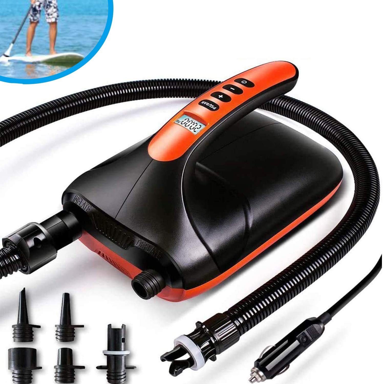 20PSI High Pressure SUP Electric Air Pump,Dual Stage Inflation Paddle Board P…