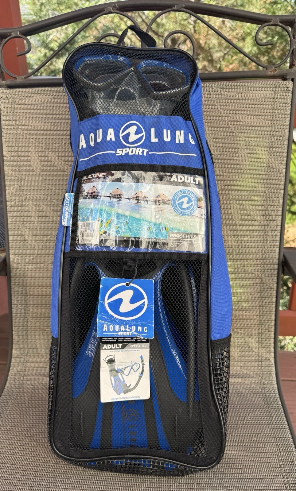 Aqua Lung Sport Pro Series Adults Snorkeling Set Size Medium Mens US 7–10 Clean