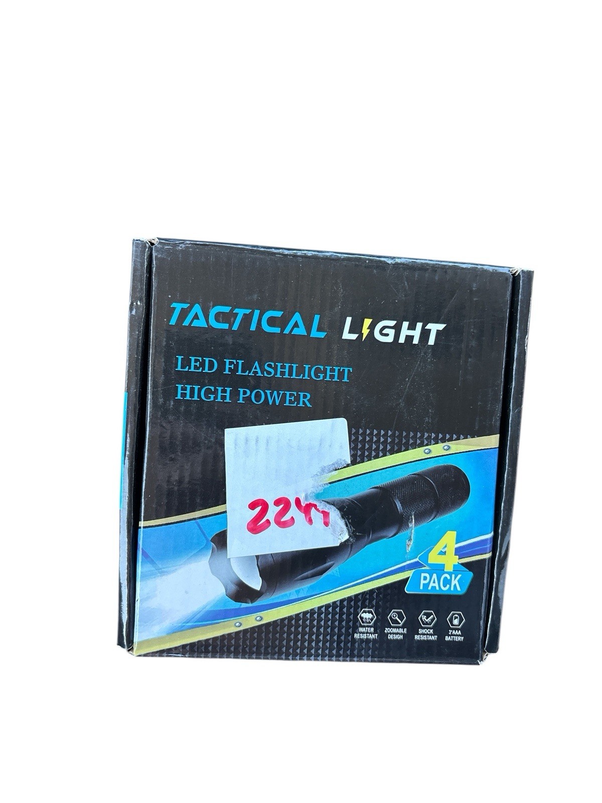 4 PCS TACTICAL LIGHT LED FLASHLIGHT HIGH POWER 5 modes, waterproof-NEW