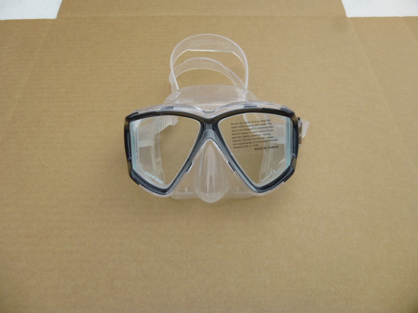 NEW CRESSI WIDE VIEW PANO 4 BLACK & SILVER, CLEAR LENSES SCUBA DIVE DIVING MASK