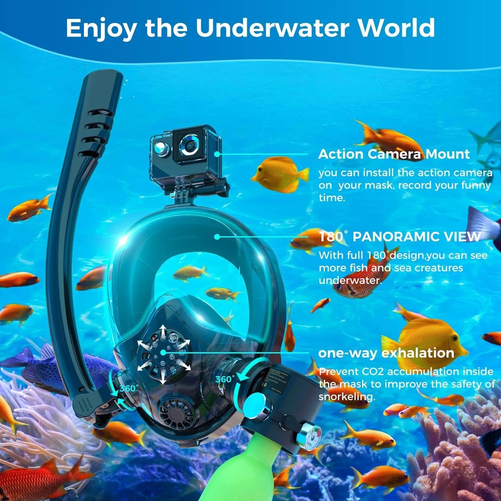 Trimix 0.5L Mini Scuba Divie Lung Tank Portable Cylinder 6-10Mins Depth 5 meters