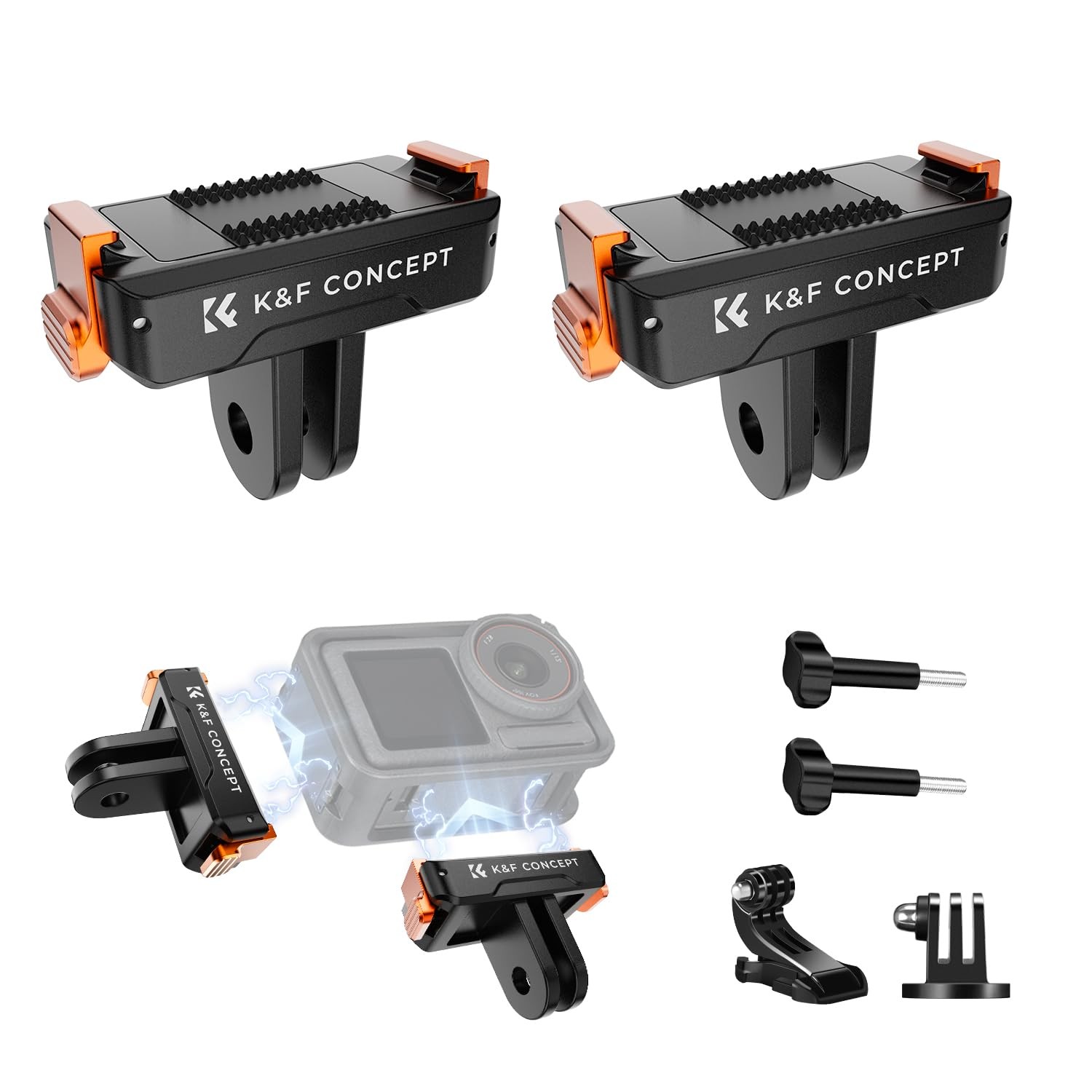 K&F CONCEPT 2 Pack Magnetic Quick Release 183.5 cubic centimeters, Black