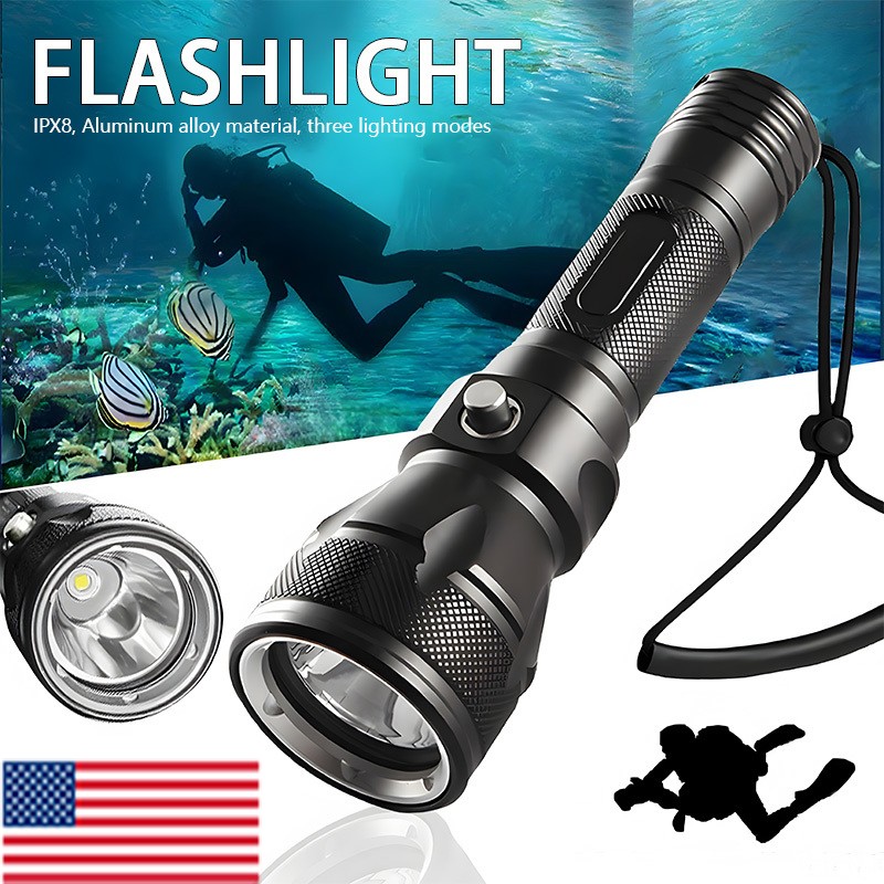 Diving LED Flashlight Bright Professional Handheld Light Underwater Lighting