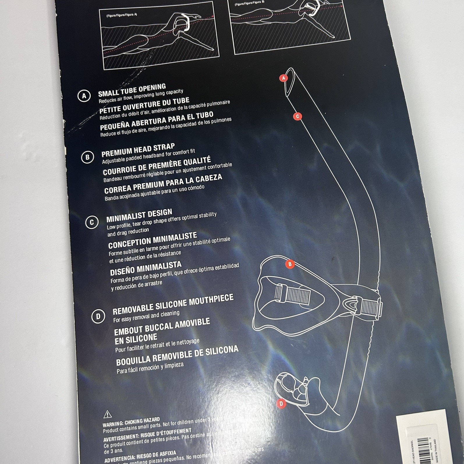 NEW Speedo Unisex Adult Swim Training Snorkel Bullet Head FAST SHIPPING