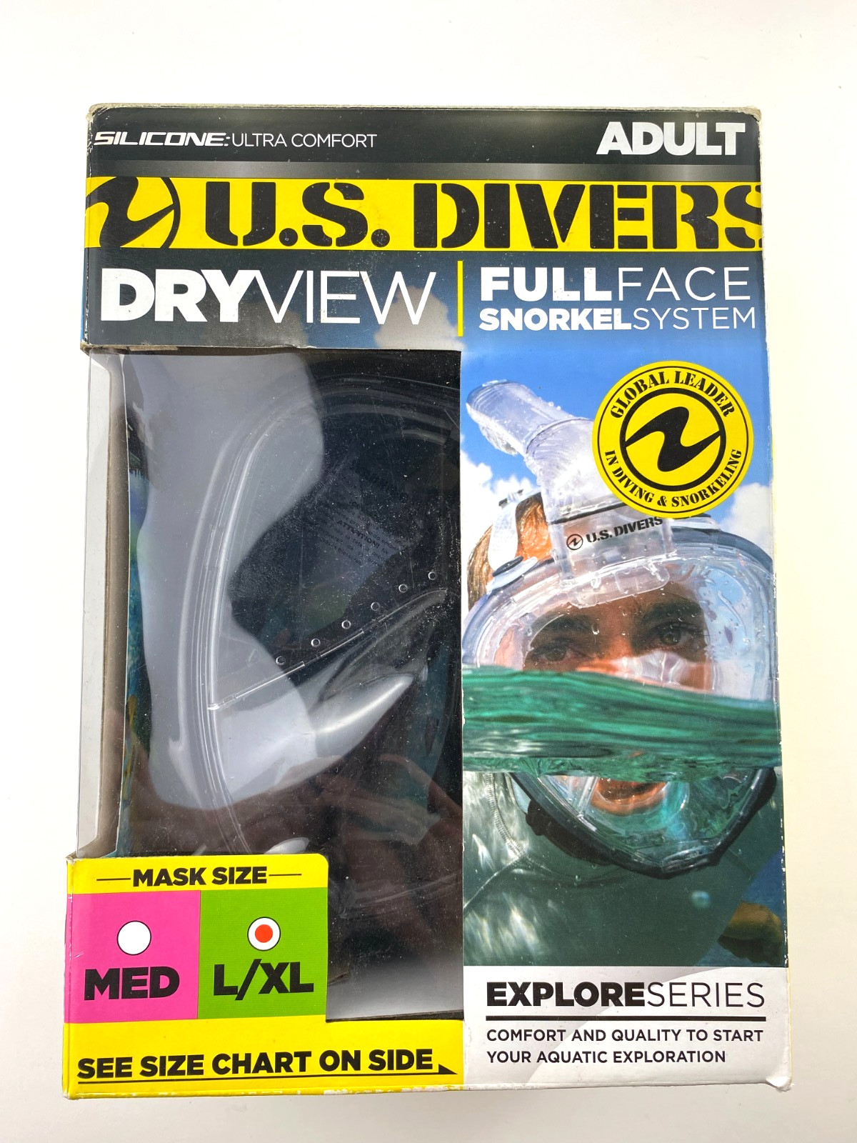 U.S. Divers Dryview Full Face Snorkeling System – L/XL – Mask / Snorkle