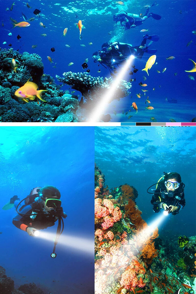 99000LM Scuba Diving Light Underwater LED Flashlight Dive Underwater Lighting US