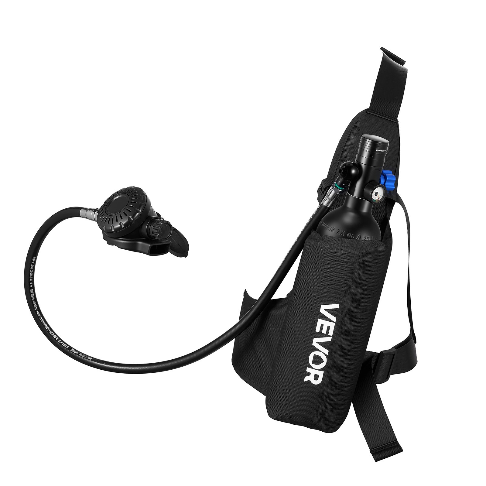 VEVOR Mini Scuba Tank 1L Portable Diving Lung Tank with Adapter & Pump 15-20 min