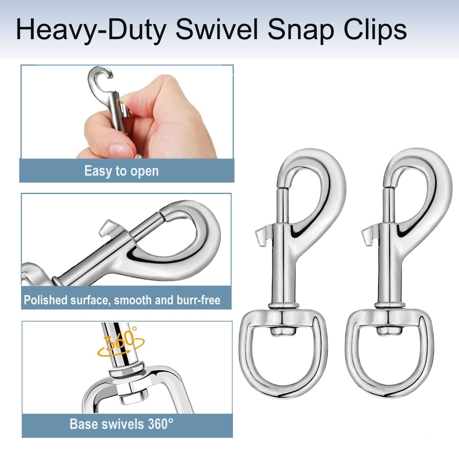 Swivel Snap Hook, Swivel Eye Bolt Snap Hook 3.58 Inch, Single Ended Clip Hook…