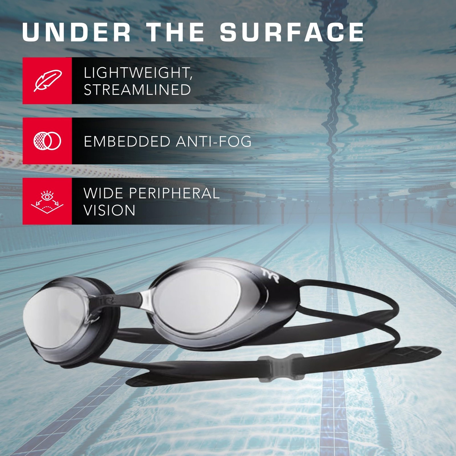 TYR Blackhawk Racing Swim Goggles – Adult Swimming One Size, Rainbow