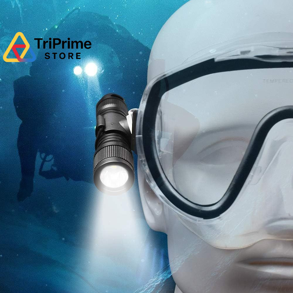 ORCATORCH D560 Mini Scuba Dive Light Headlamp 650 Lumen Mask Diving Black