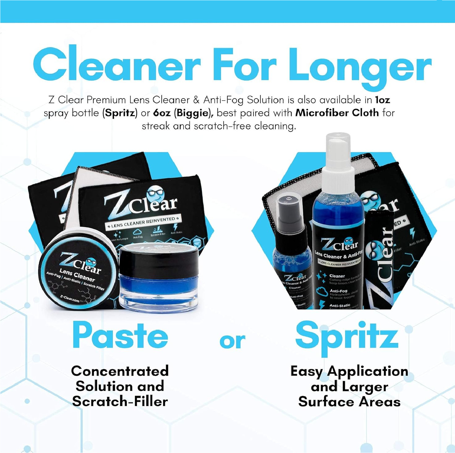 Zclear Lens Cleaner Paste with Microfiber Cleaning Cloth – Eyeglass Cleaning and