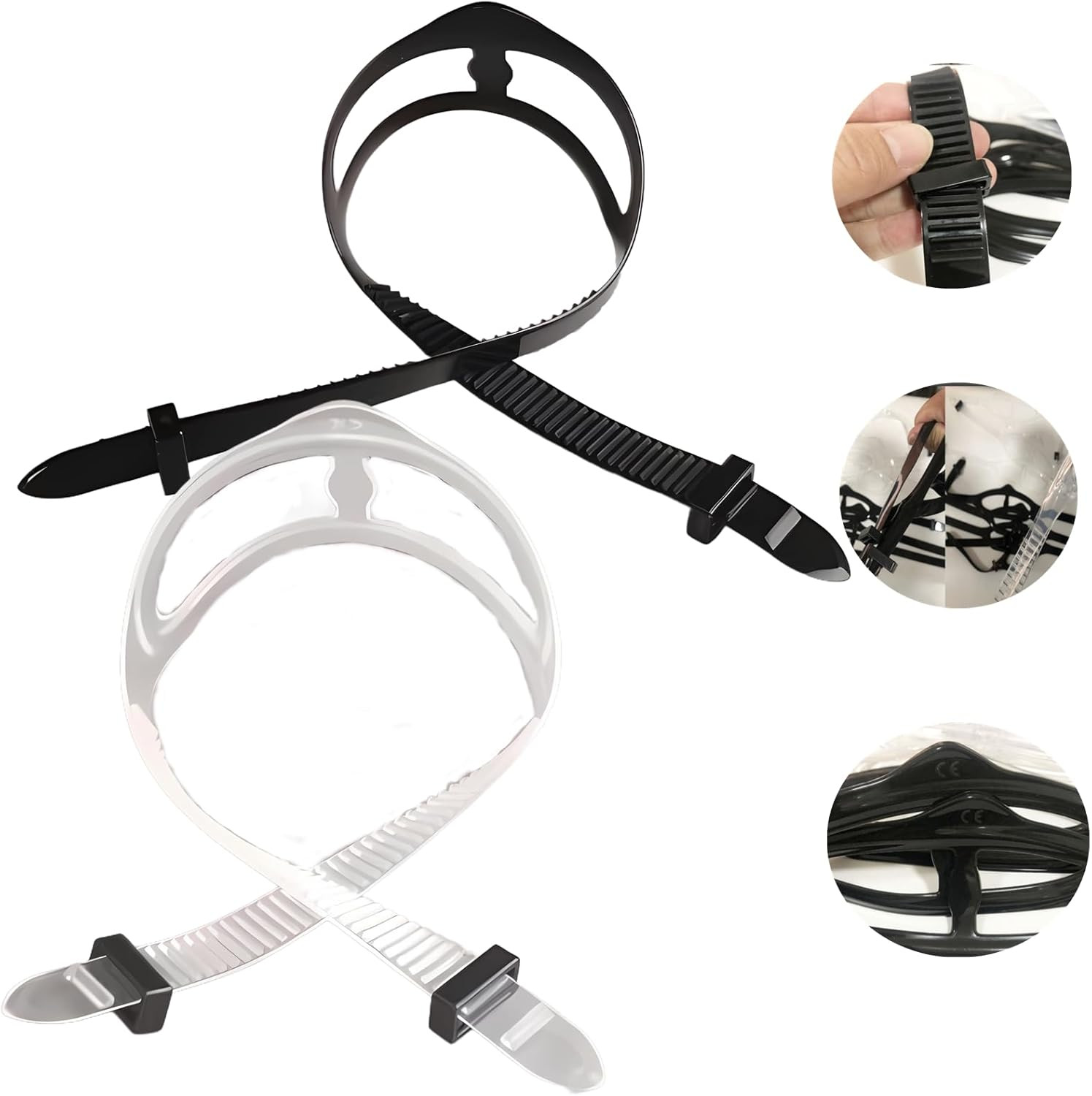 2 PCS Scuba Mask Strap Universal Dive Mask Strap Replacement Silicone Mask Strap