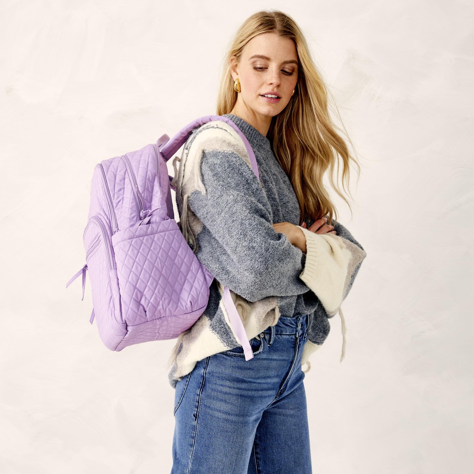 Vera Bradley Women’s Large Bancroft Backpack – One Size, Purple Rhapsody