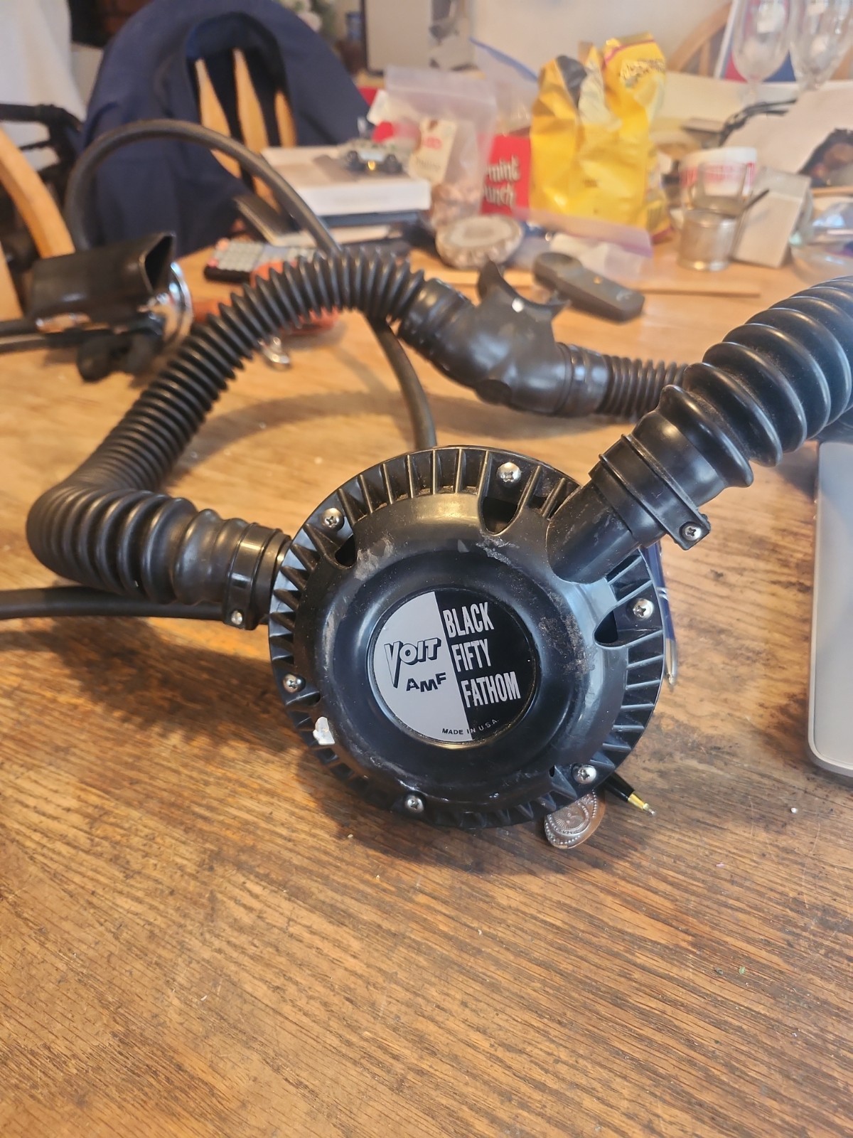 Reproduction Voit Amf Black Fifty Fathom Double Hose Regulator Plus See Pics