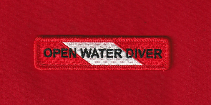 OPEN WATER DIVER Chevron Rocker SCUBA Certification Patch Fully Embroidered USA