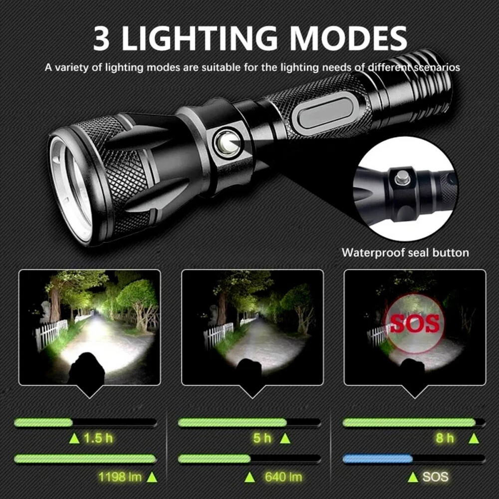 Underwater Powerful 70 LED Diving Flashlight Super Bright Scuba Dive Torch Lamp