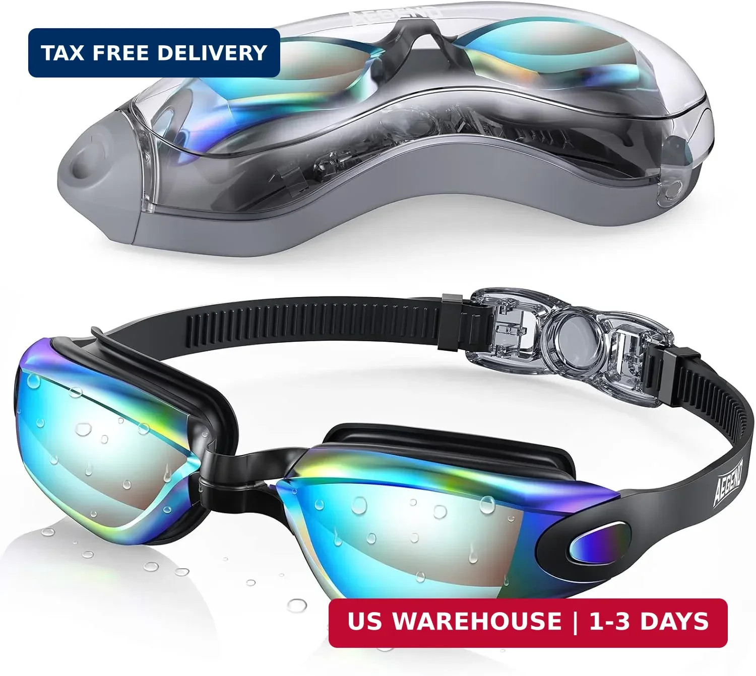 Aegend Swim Goggles, Swimming Goggles No Leaking Full Protection Adult Men Women