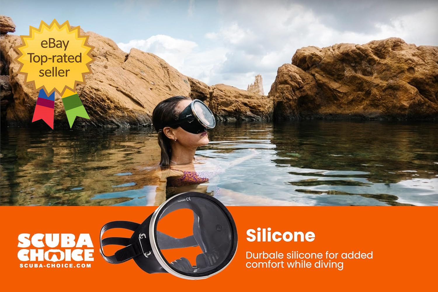 Scuba Diving Mask Oval Tempered Glass Snorkel Mask with Comfortable Classic Rubb