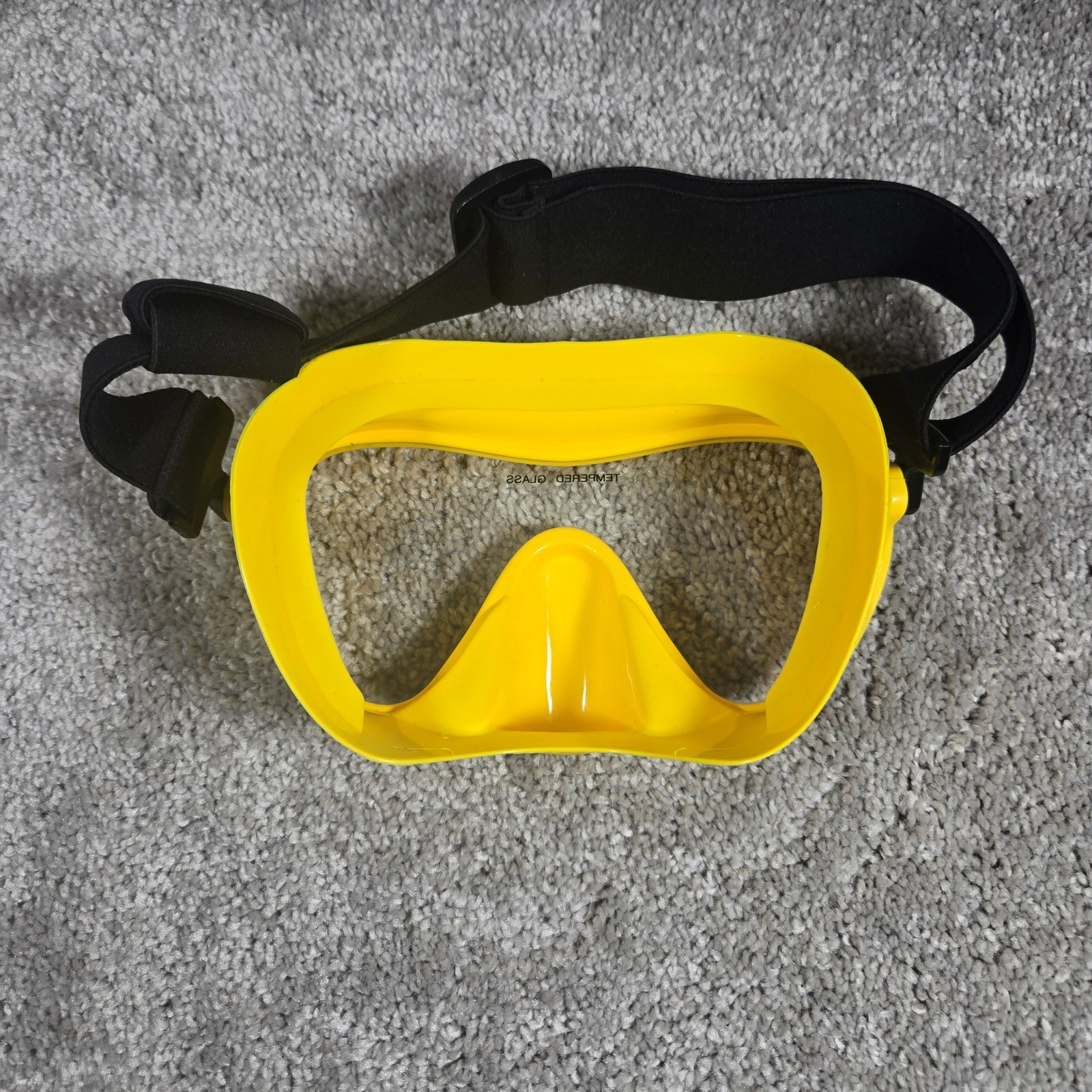 Hawaii Divers Scuba Mask Yellow Tempered Glass Single Lens Adult OSFM